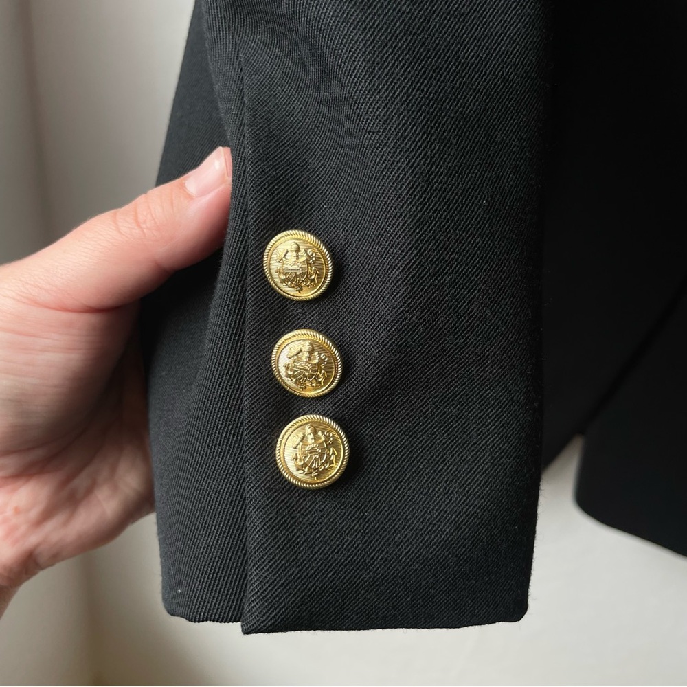 Vintage Hunter’s Glen Black Classic Single Button Blazer Suit Jacket Size 10 - Picture 8 of 16